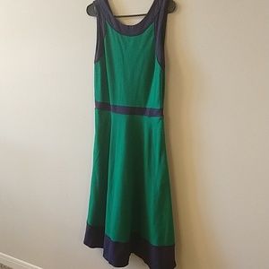 Green and Navy Tall Midi Dress WITH POCKETS!